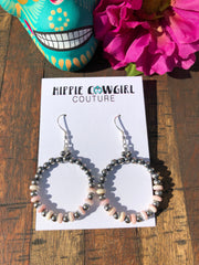 "Cotton Candy" and Pearl Hoop Earrings
