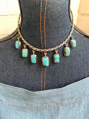 Turquoise Dangle Collar Necklace