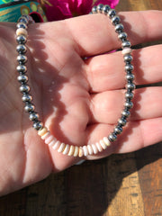 18" 5mm "Cotton Candy" and Pearl Necklace