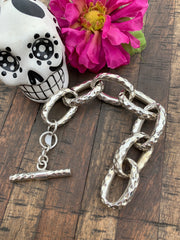 Ginormous Hammered Link Chain Bracelet