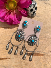 Concho Hoop Dangle Earrings