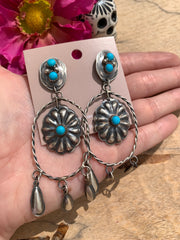 Concho Hoop Dangle Earrings