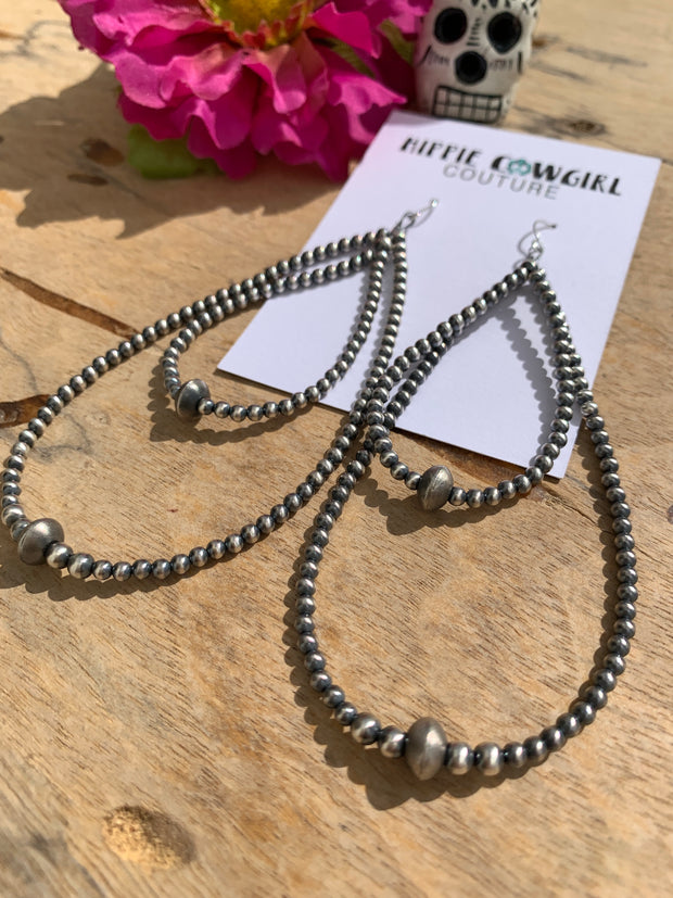 3mm Pearl Double Hoop Earrings