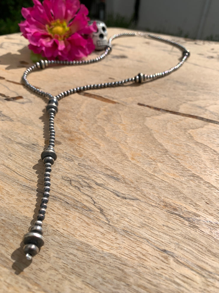 Sterling Pearl and Disc Pearl Lariat