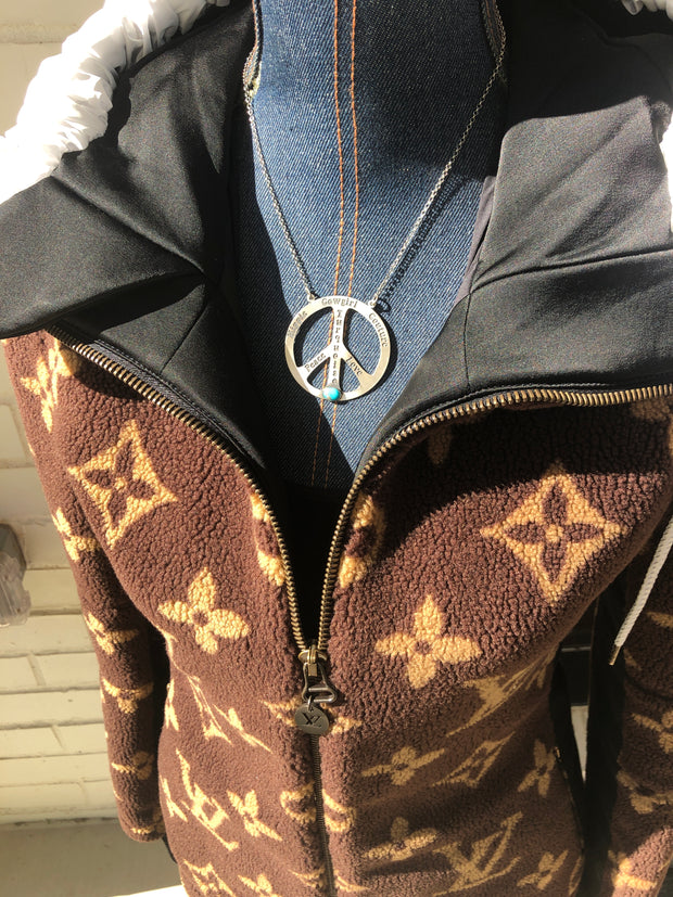 "HCC Peace Sign" Necklace with Kingman Turquoise