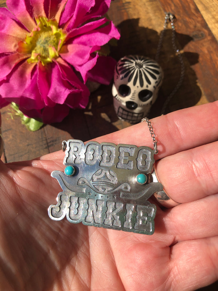 “Rodeo Junkie" Necklace with Kingman Turquoise