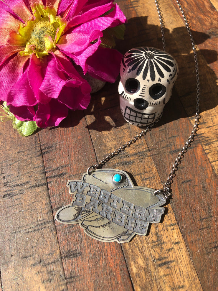 "Western Barbie" Necklace with Kingman Turquoise