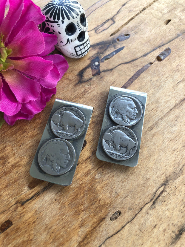 "Bison And Warrior" Coin Money Clips