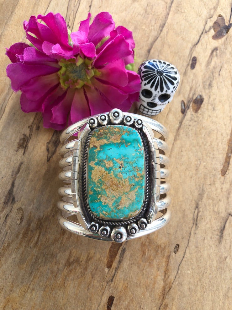 Contemporary Sterling & Turquoise Cuff