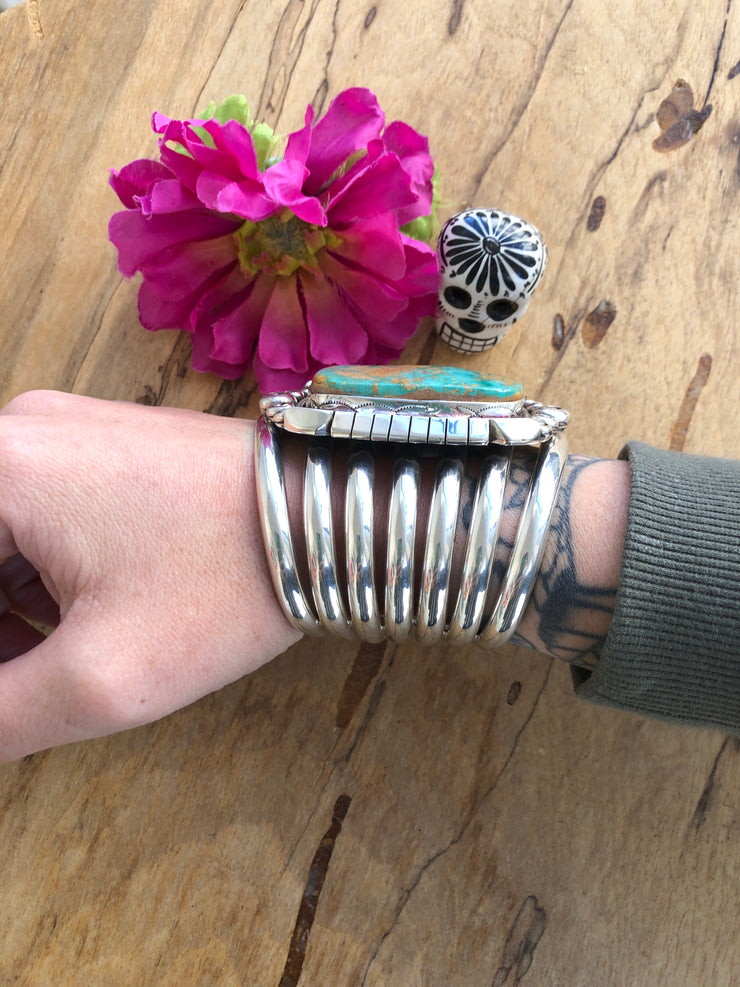 Contemporary Sterling & Turquoise Cuff