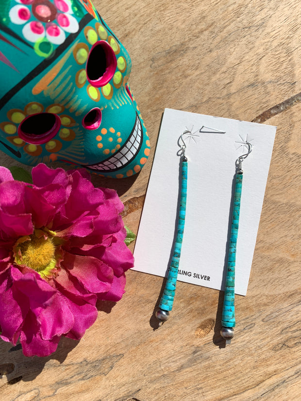 Graduated Kingman Heishi Earrings