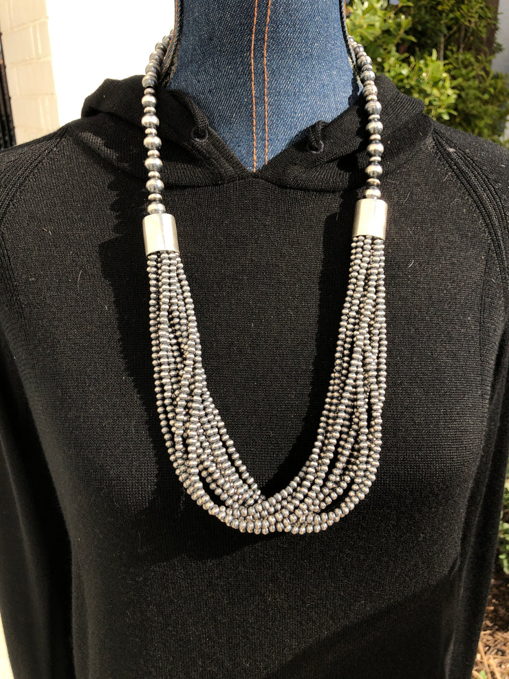 Graduated Pearl 12 Strand Necklace