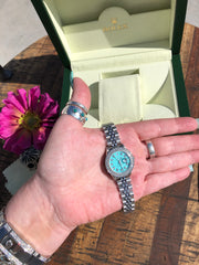Refurbished/Pre-Owned Custom Women's "Turquoise" Rolex Watch