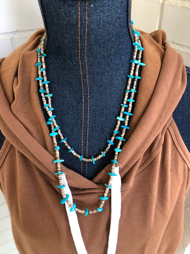 Long Turquoise and Heishi Strand