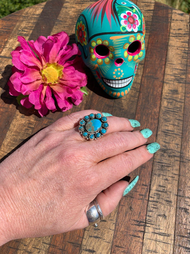Mini Kingman Cluster Ring #11 Sz 8