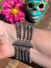 5 Strand Variated "Navajo Style" Sterling Pearl Bracelet