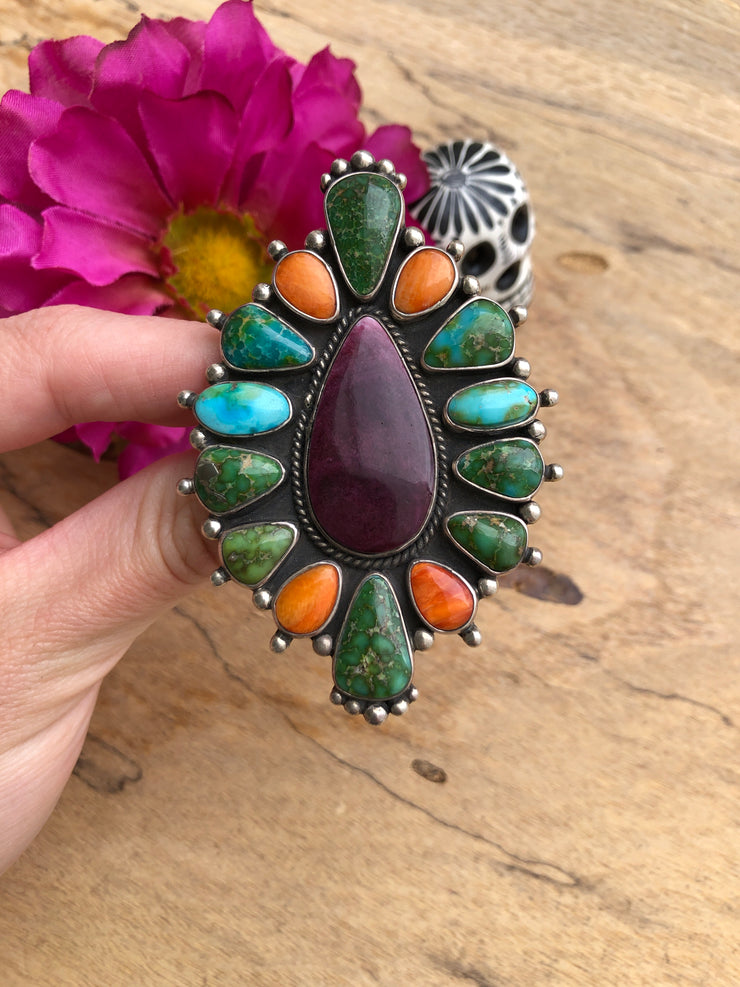 Adjustable Sonoran Gold Spiny Multi-Colored Ring