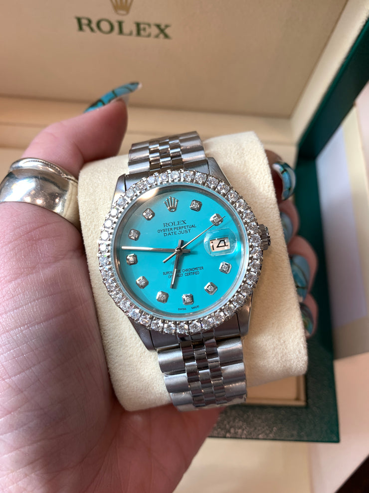 Refurbished/Pre-Owned Custom "Turquoise" "Trophy Wife" Rolex Watch