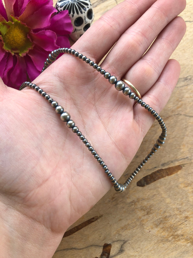 16" "Navajo Style" Sterling Pearls