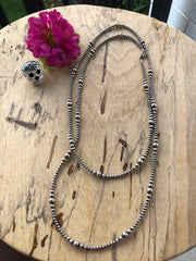60" "Navajo Style" Sterling Pearls