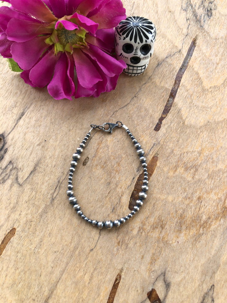 "Navajo Style" Sterling Pearl Bracelet