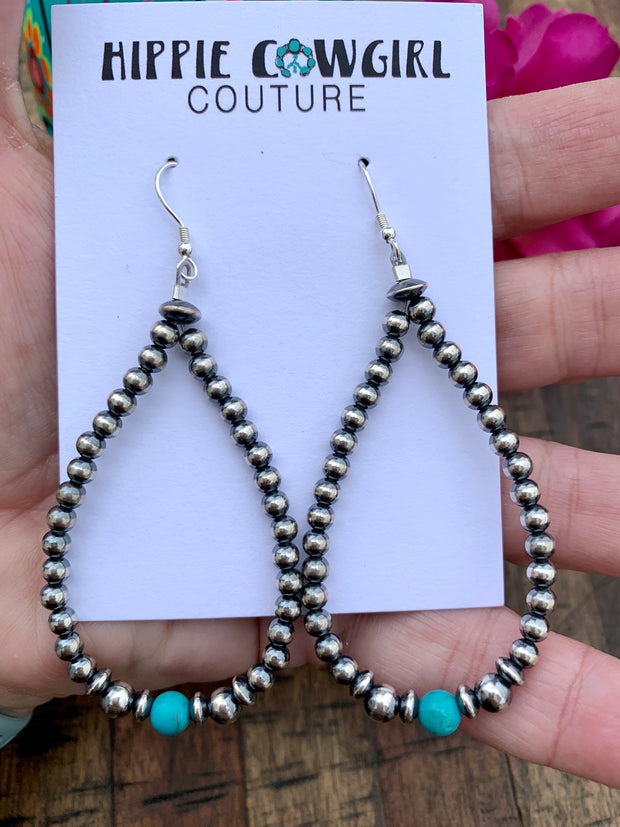 4" 4mm "Teardrop" Earrings