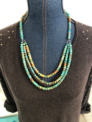 3 Strand Turquoise Beaded Necklace