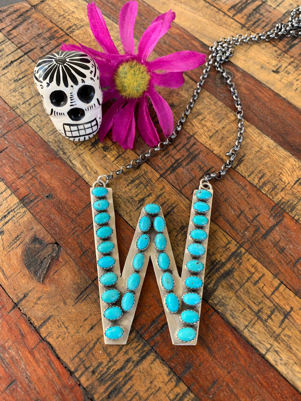 Custom Letter W Necklace
